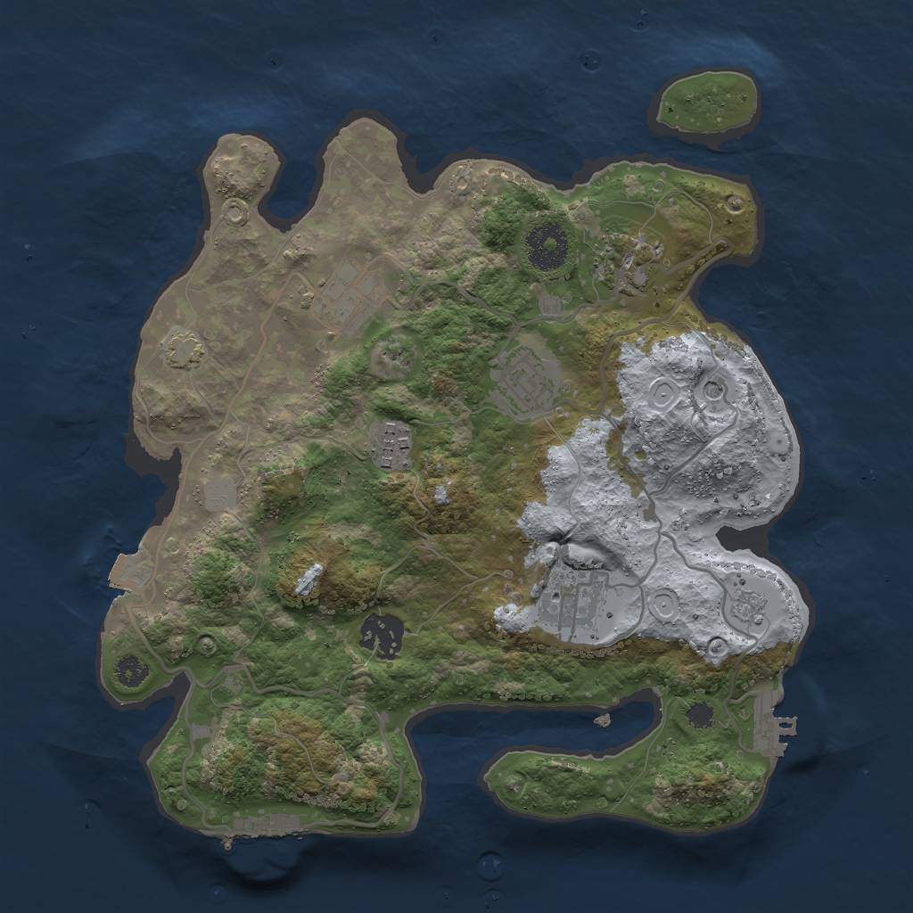Rust Map: Procedural Map, Size: 3000, Seed: 95241994, 14 Monuments
