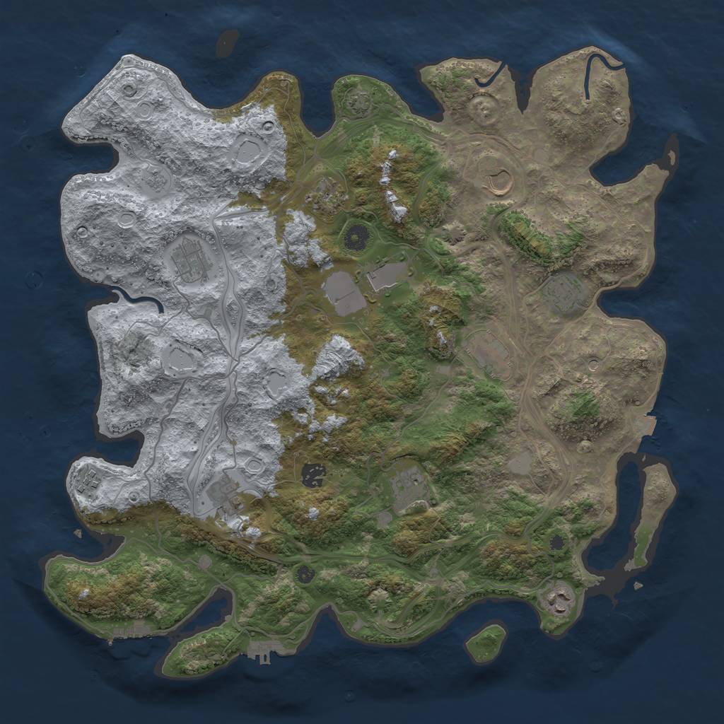 Rust Map: Procedural Map, Size: 4250, Seed: 291783976, 19 Monuments