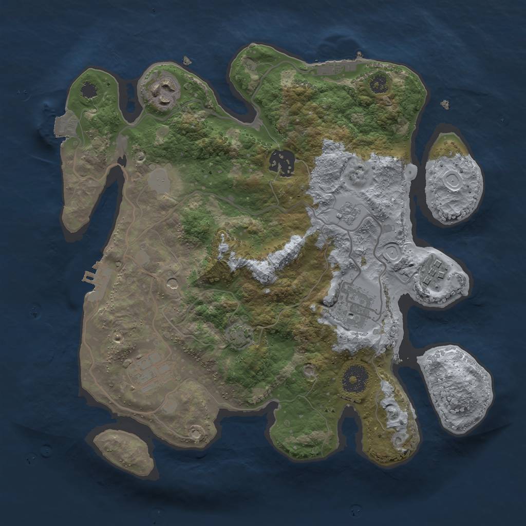 Rust Map: Procedural Map, Size: 2900, Seed: 434395613, 13 Monuments