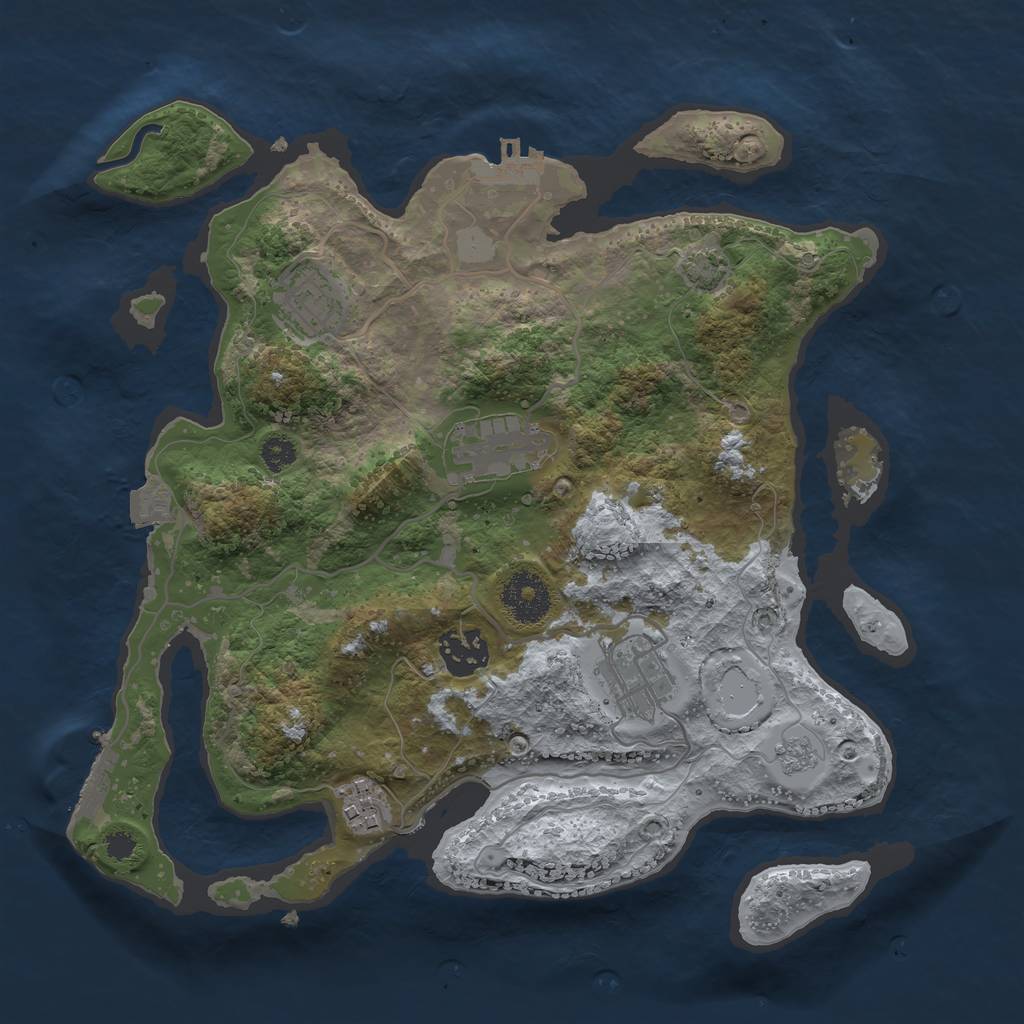 Rust Map: Procedural Map, Size: 3100, Seed: 3100, 12 Monuments