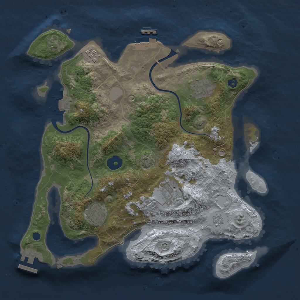 Rust Map: Procedural Map, Size: 3100, Seed: 3100, 10 Monuments