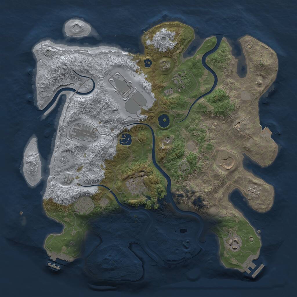 Rust Map: Procedural Map, Size: 3600, Seed: 18225626, 15 Monuments