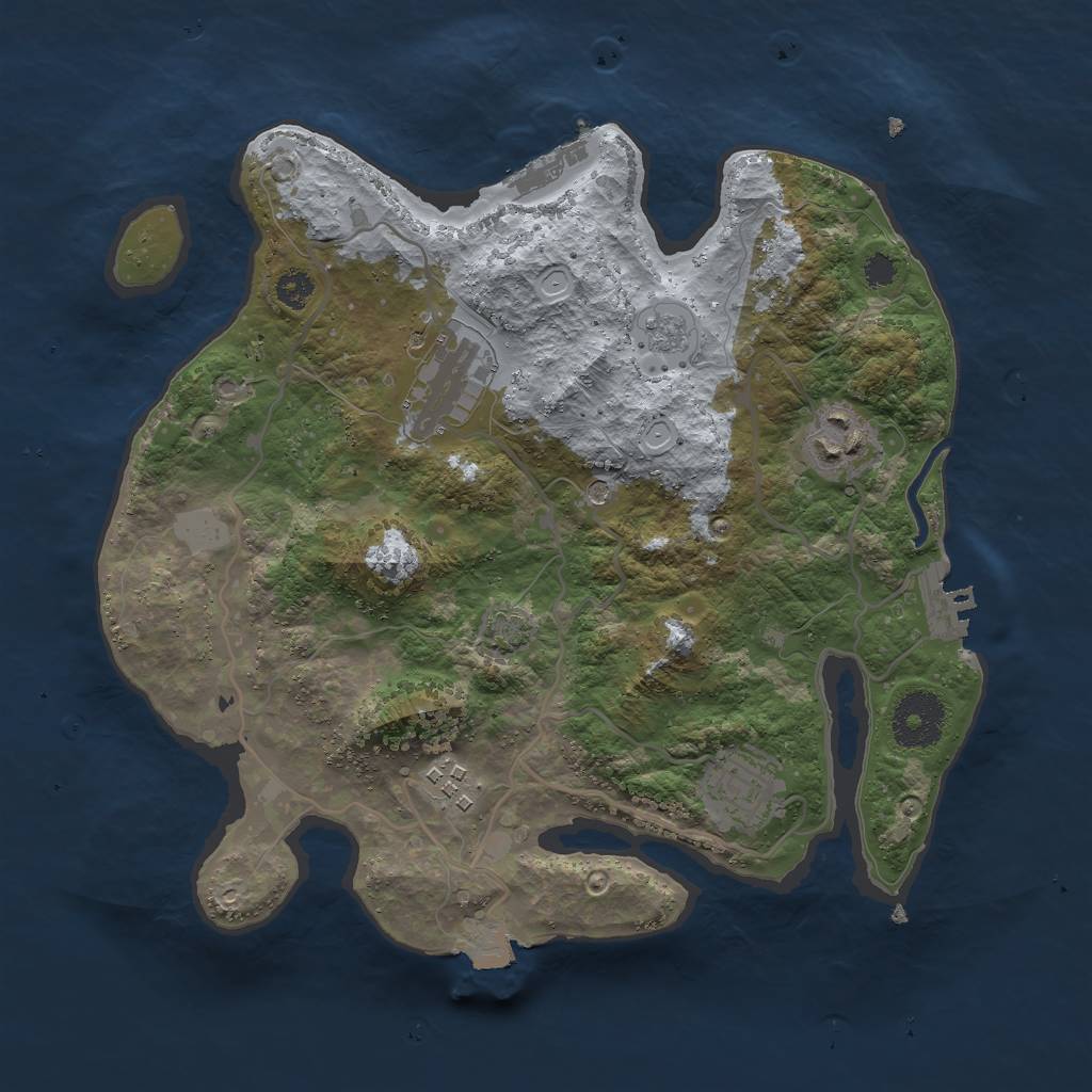 Rust Map: Procedural Map, Size: 3000, Seed: 60056547, 12 Monuments