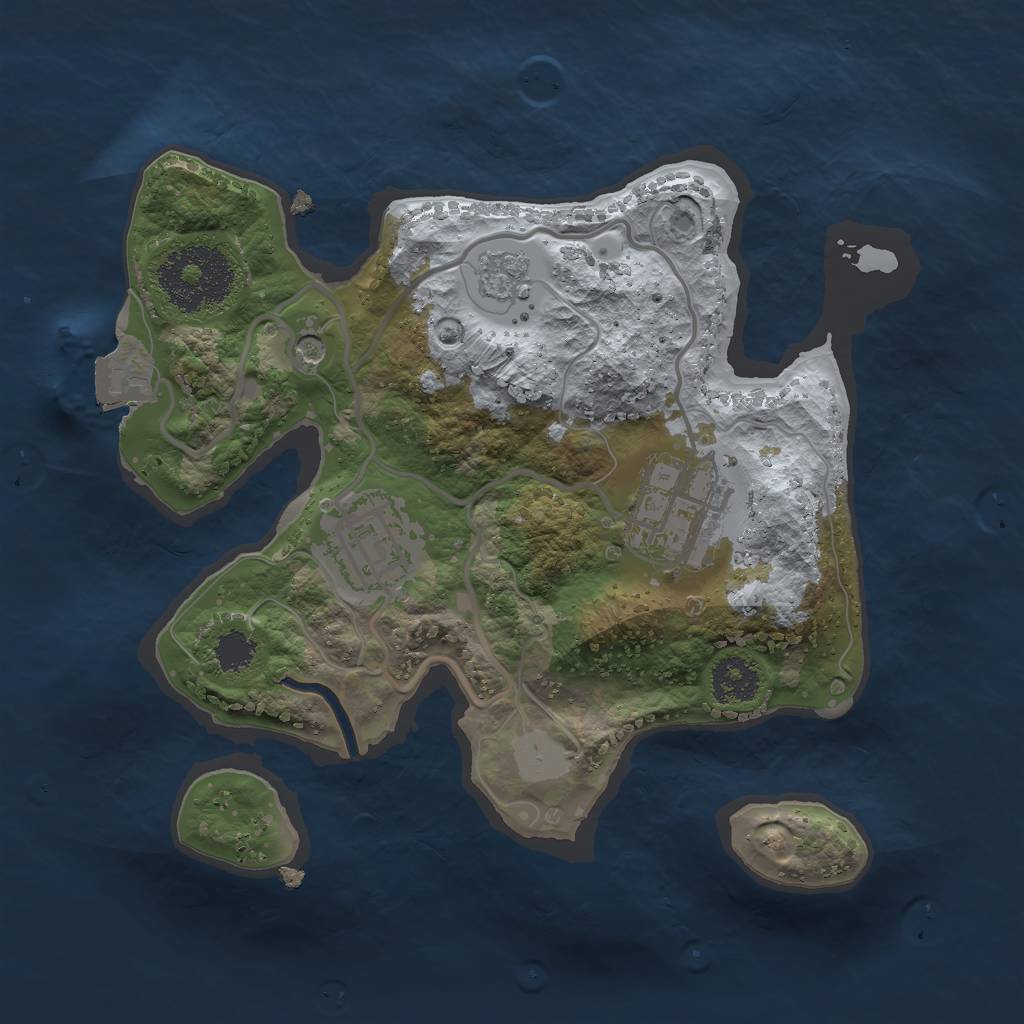 Rust Map: Procedural Map, Size: 2200, Seed: 9556, 7 Monuments