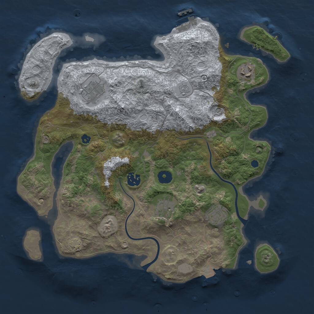 Rust Map: Procedural Map, Size: 3400, Seed: 7889020, 10 Monuments