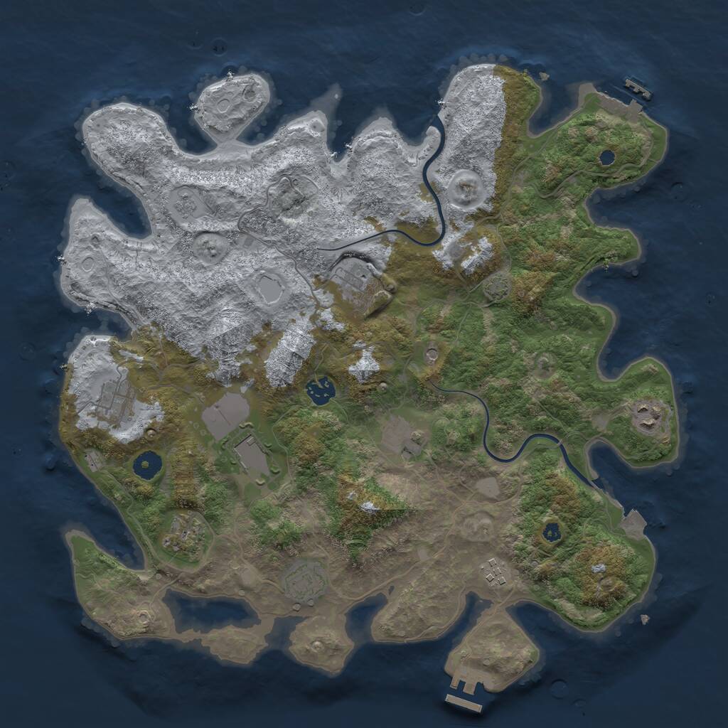 Rust Map: Procedural Map, Size: 3950, Seed: 95090634, 15 Monuments