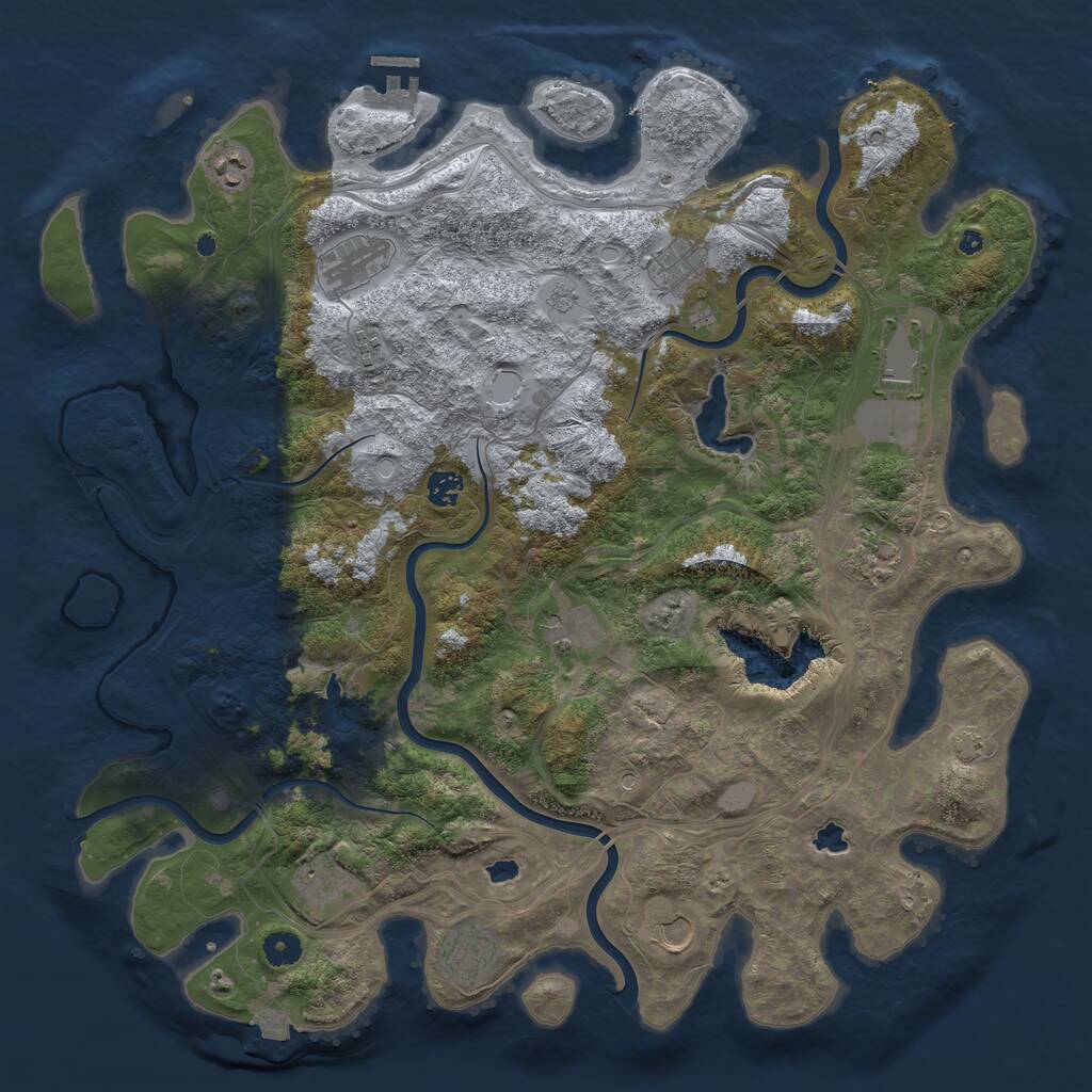 Rust Map: Procedural Map, Size: 4500, Seed: 1403317406, 16 Monuments