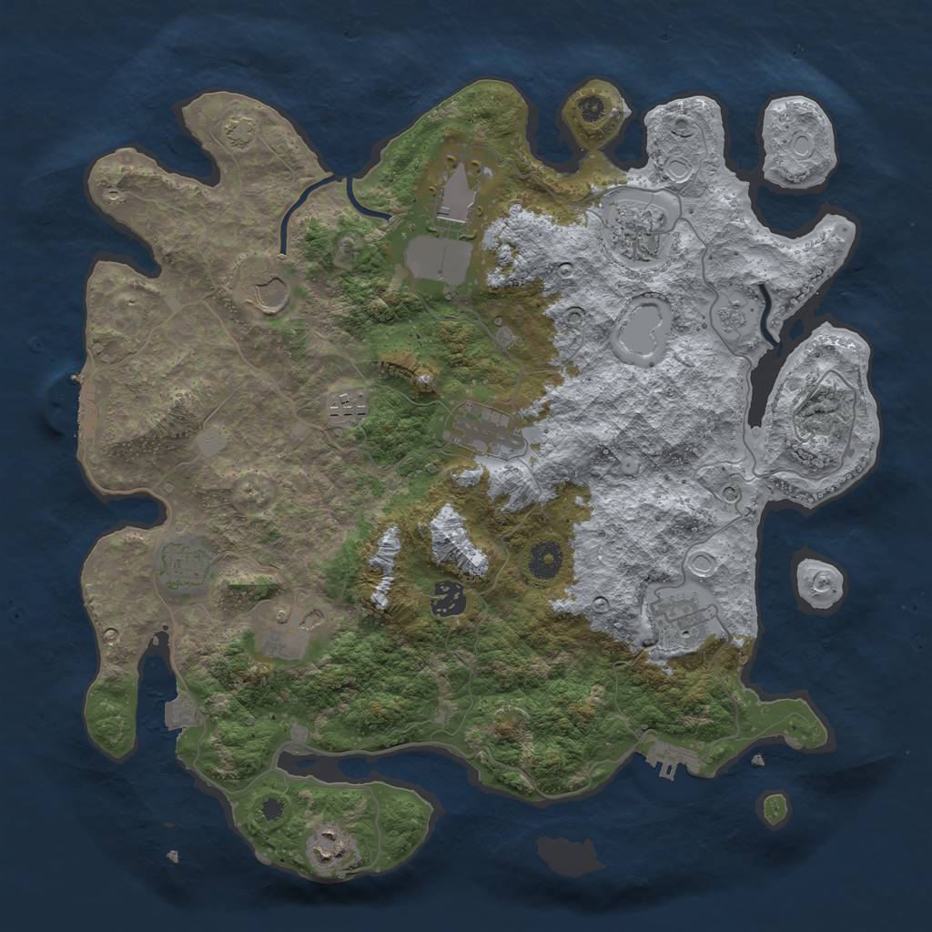 Rust Map: Procedural Map, Size: 3800, Seed: 1531452, 18 Monuments