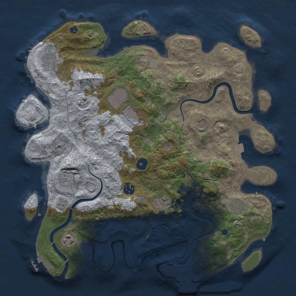 Rust Map: Procedural Map, Size: 3900, Seed: 66952032, 15 Monuments