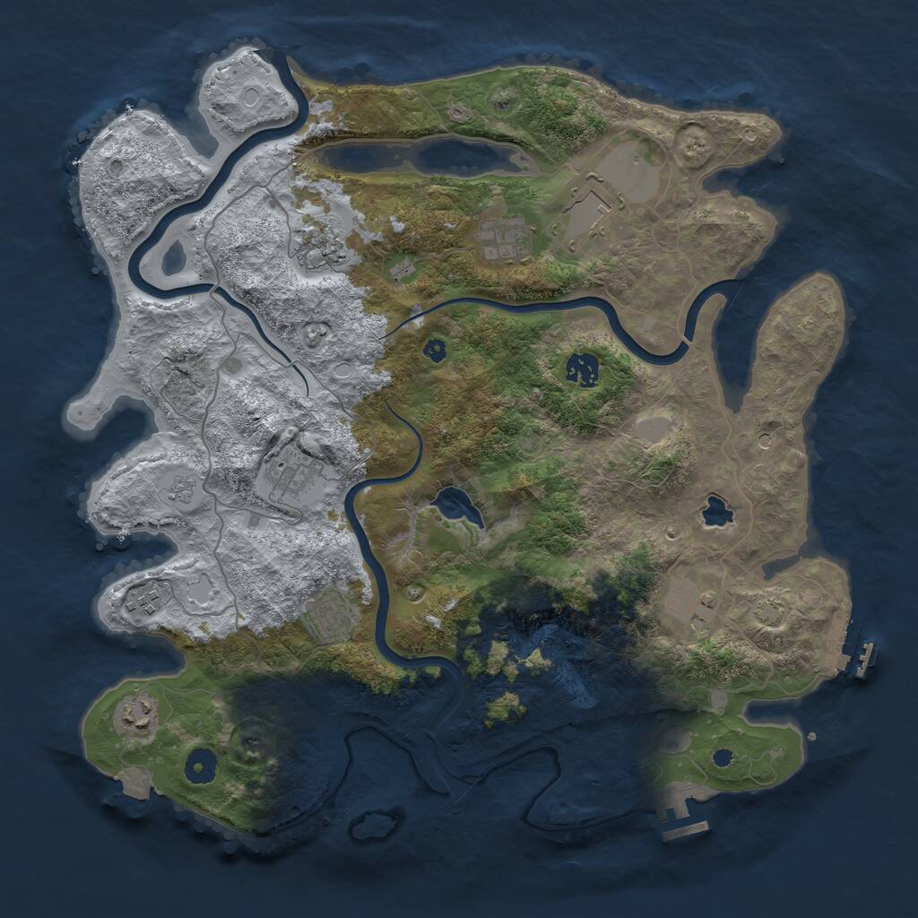 Rust Map: Procedural Map, Size: 4000, Seed: 1881390808, 15 Monuments