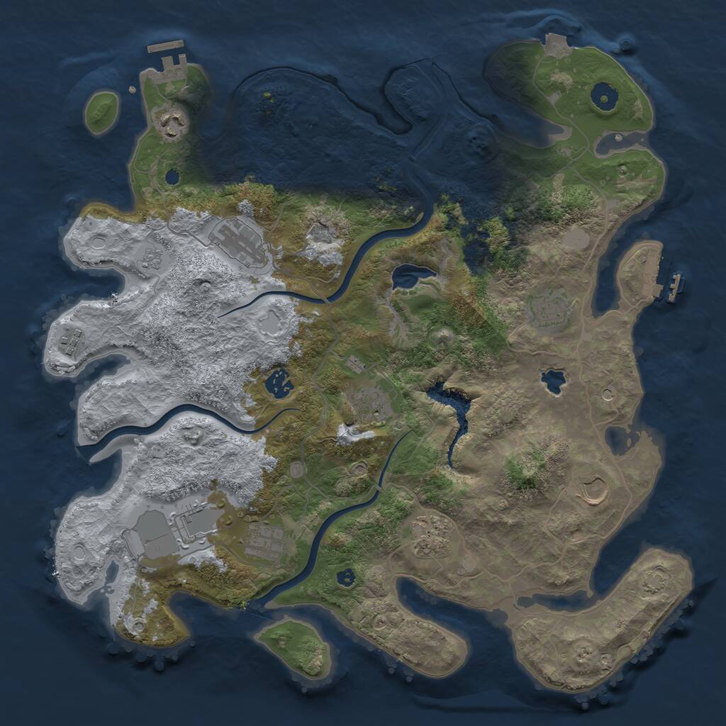 Rust Map: Procedural Map, Size: 4000, Seed: 79270824, 16 Monuments