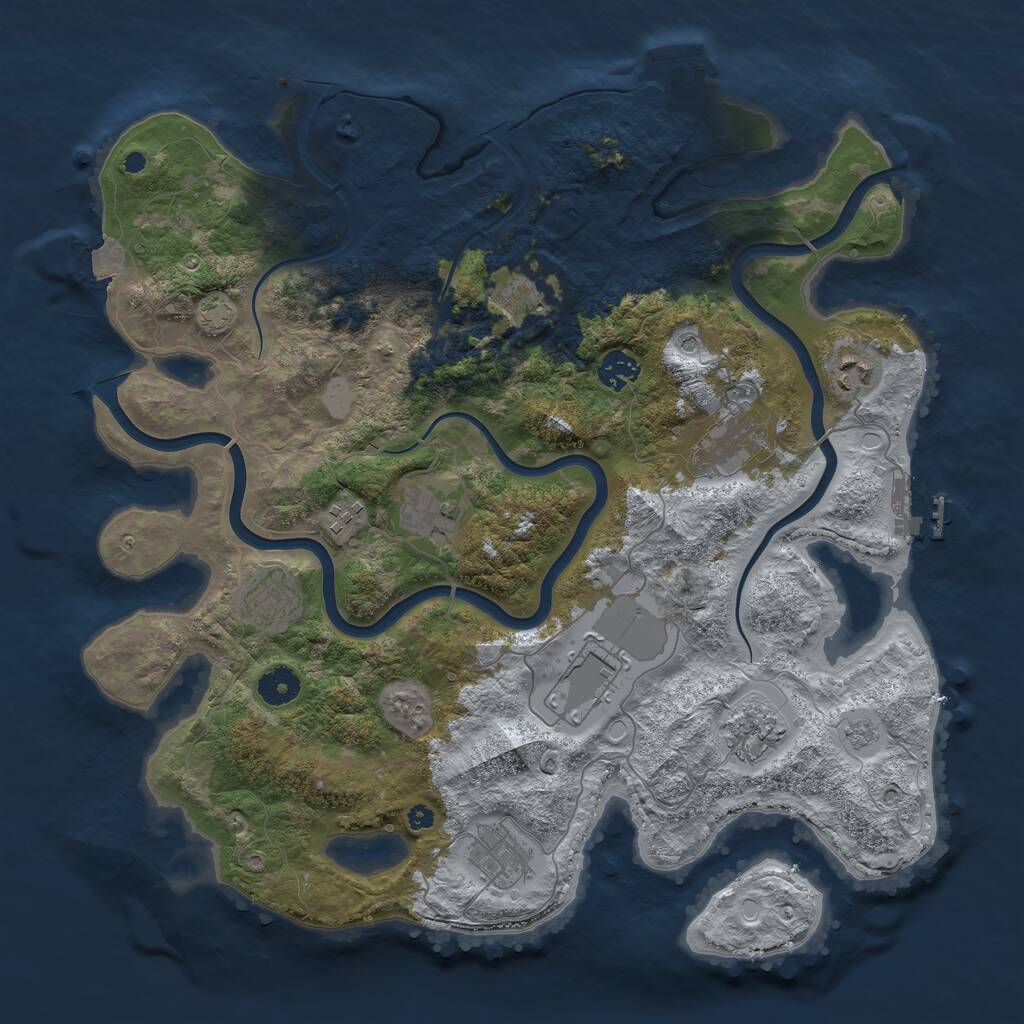 Rust Map: Procedural Map, Size: 3900, Seed: 31192990, 16 Monuments