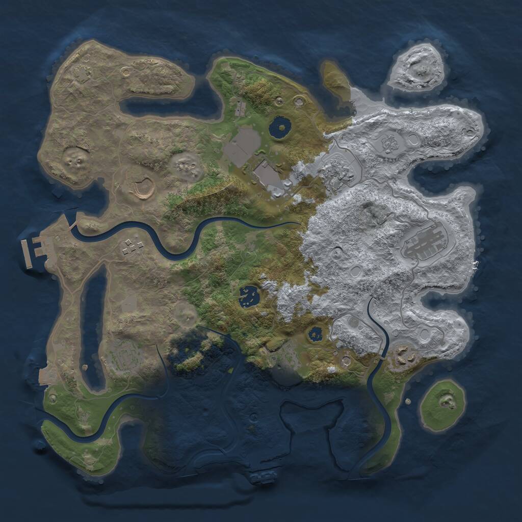 Rust Map: Procedural Map, Size: 3600, Seed: 914236216, 15 Monuments