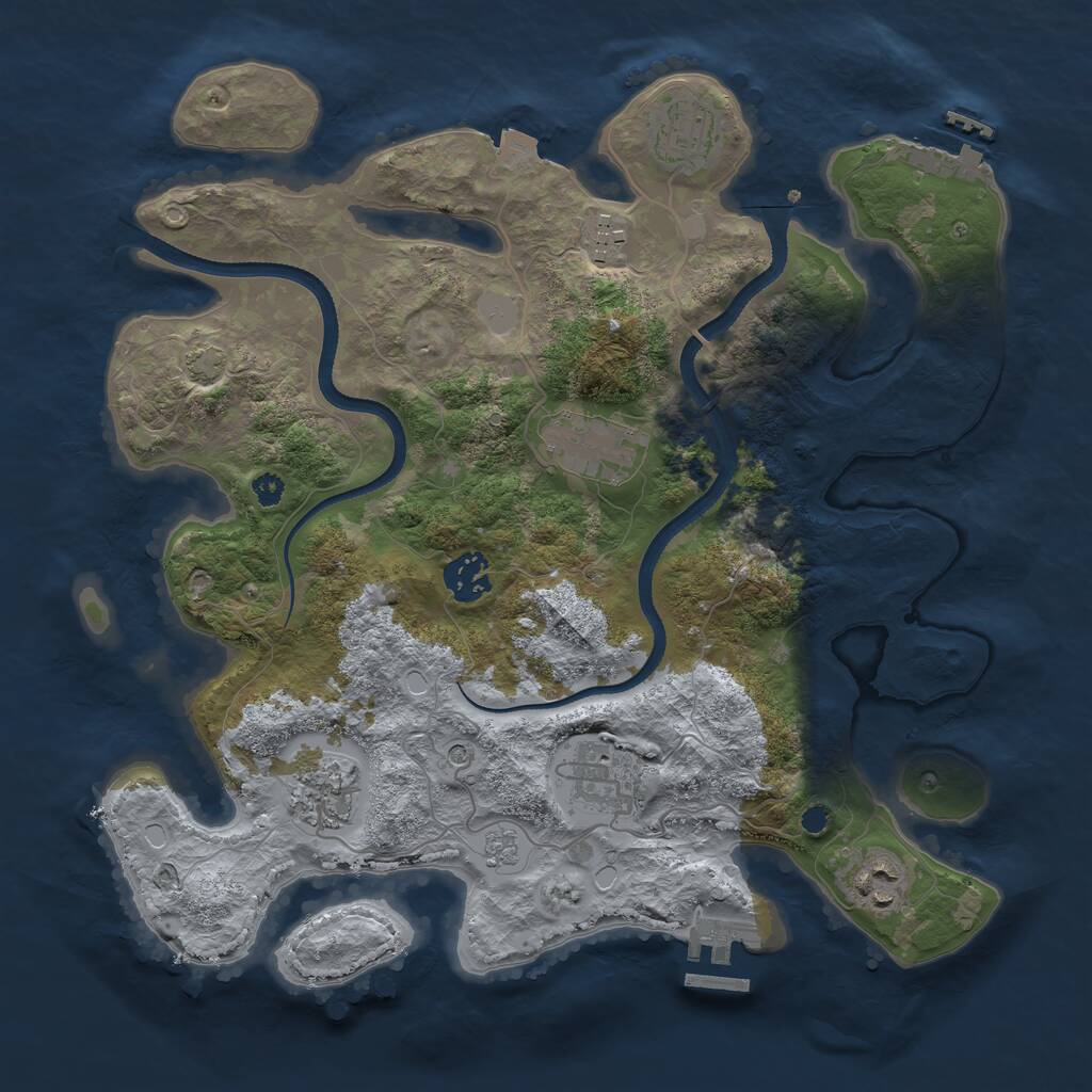 Rust Map: Procedural Map, Size: 3400, Seed: 14325873, 13 Monuments