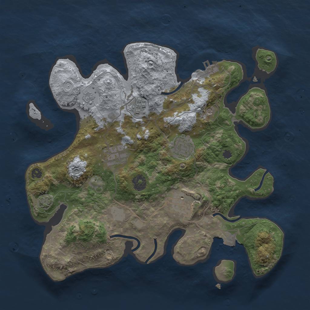 Rust Map: Procedural Map, Size: 3000, Seed: 105125020, 11 Monuments