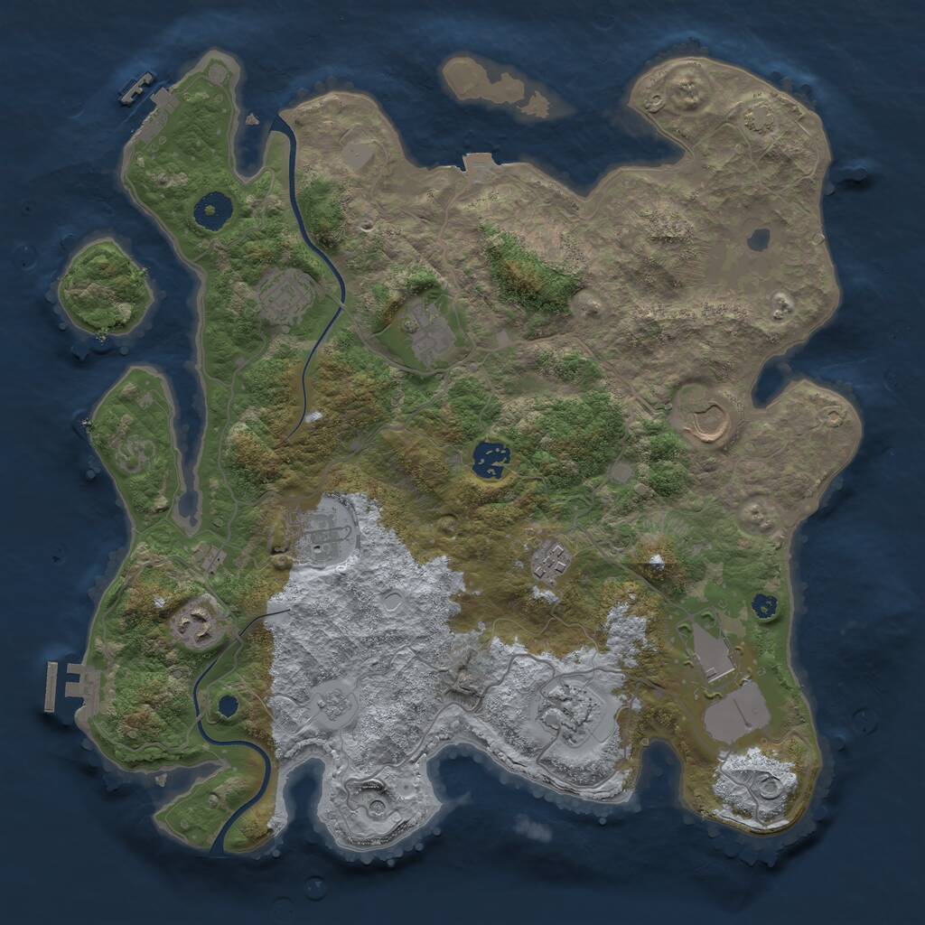 Rust Map: Procedural Map, Size: 3700, Seed: 65260437, 15 Monuments