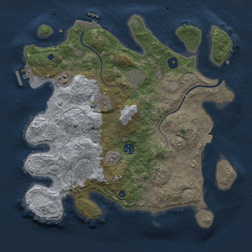 Rust Map: Procedural Map, Size: 3400, Seed: 62718314, 13 Monuments