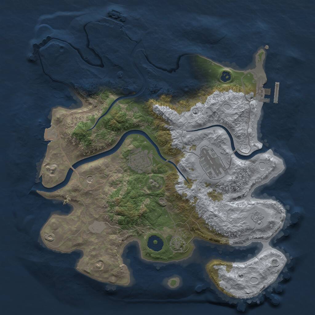 Rust Map: Procedural Map, Size: 3000, Seed: 1790028192, 8 Monuments