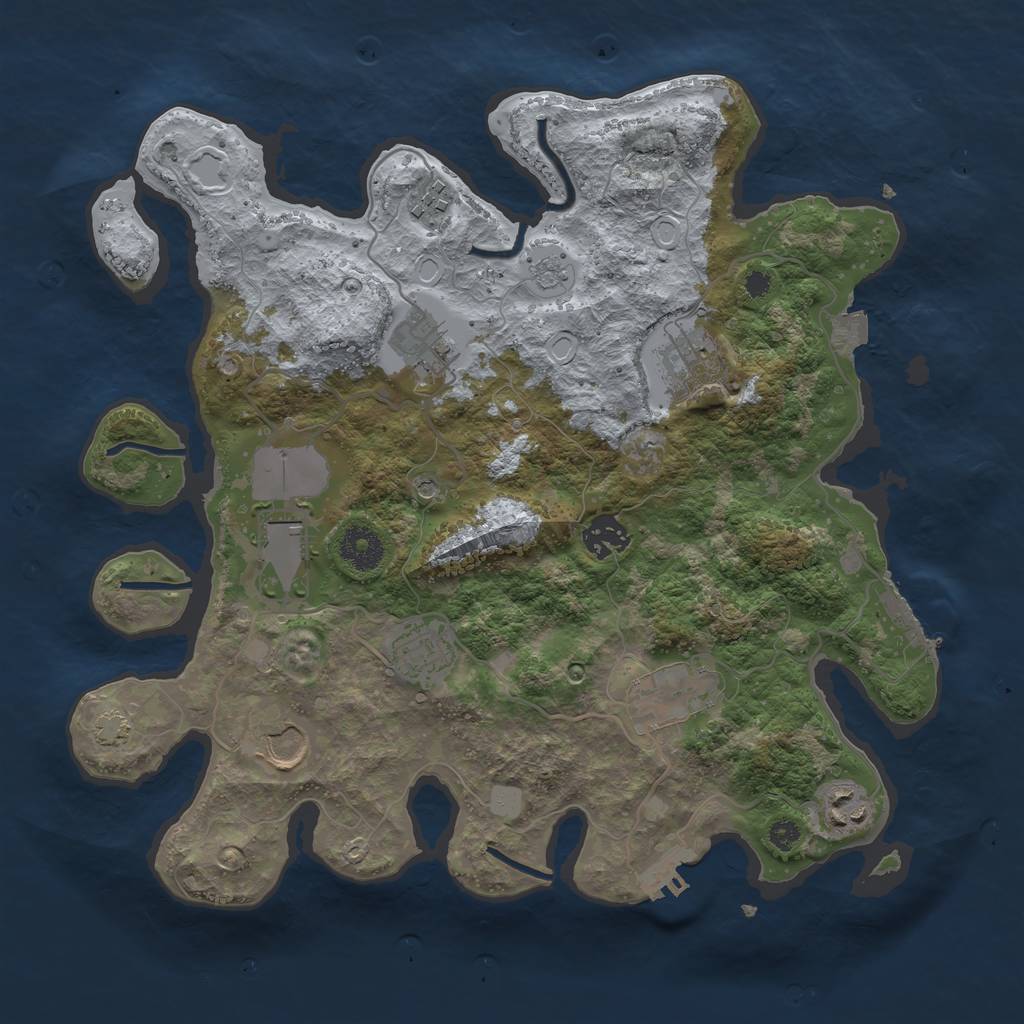 Rust Map: Procedural Map, Size: 3500, Seed: 23379834, 17 Monuments