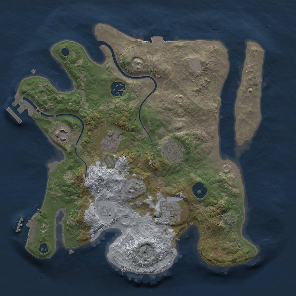 Rust Map: Procedural Map, Size: 3000, Seed: 295823267, 10 Monuments