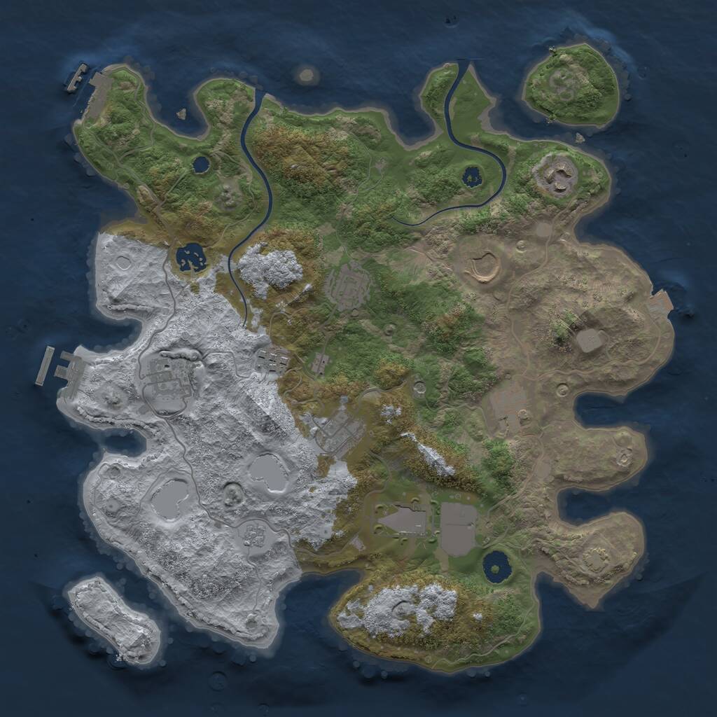 Rust Map: Procedural Map, Size: 3600, Seed: 1192111742, 15 Monuments