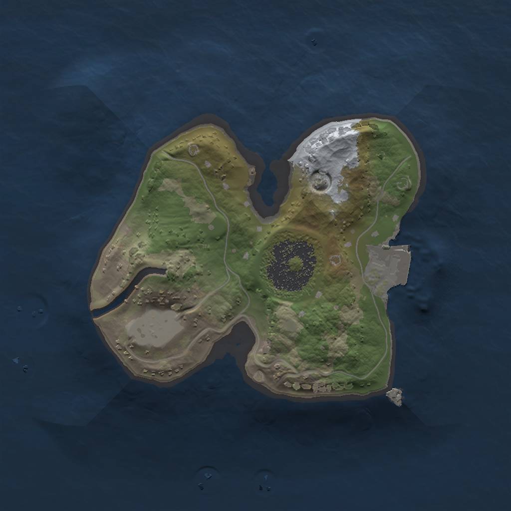 Rust Map: Procedural Map, Size: 1500, Seed: 100001, 3 Monuments