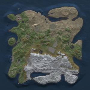 Thumbnail Rust Map: Procedural Map, Size: 3500, Seed: 1350239611, 18 Monuments