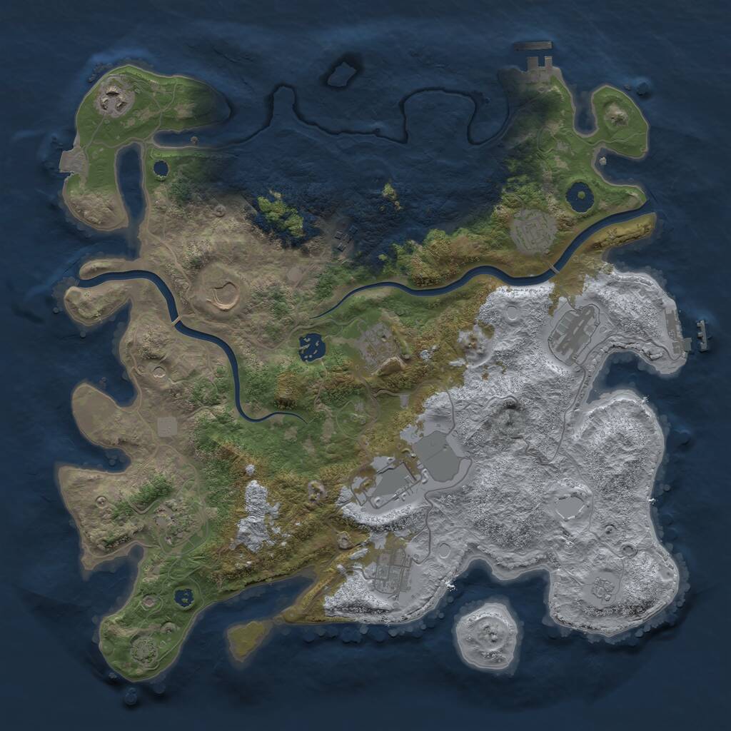 Rust Map: Procedural Map, Size: 3900, Seed: 89260528, 16 Monuments