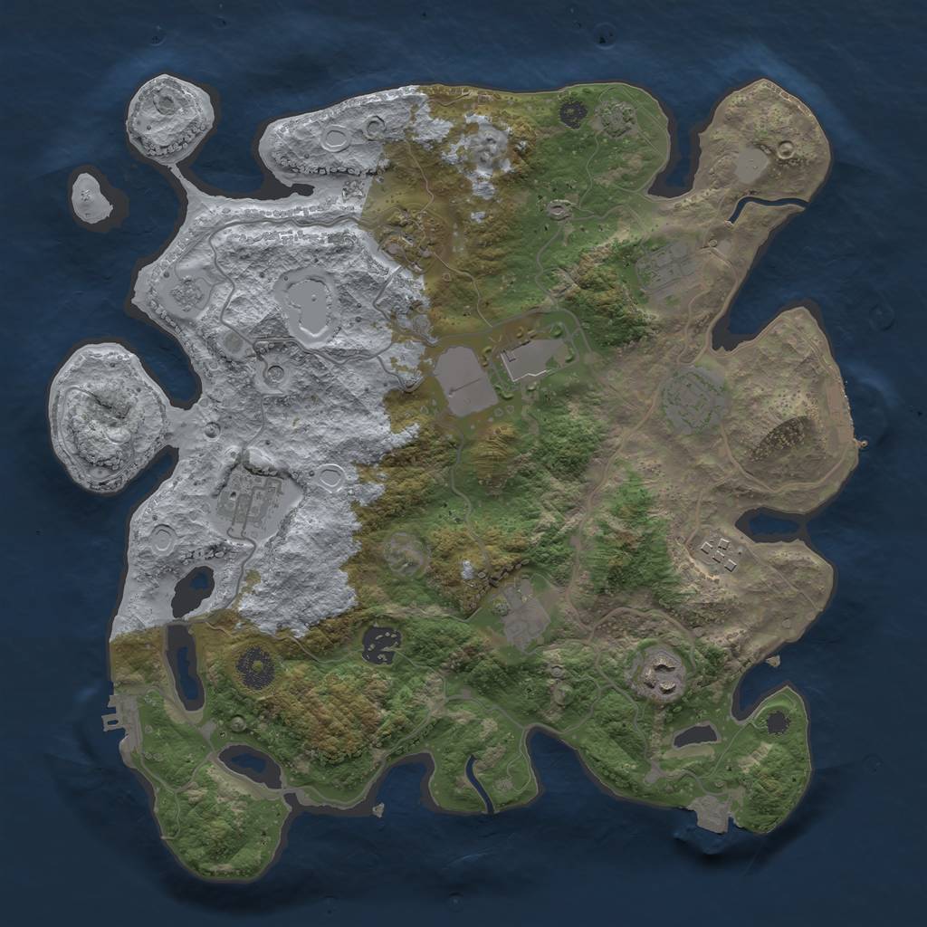 Rust Map: Procedural Map, Size: 3500, Seed: 1604973879, 17 Monuments