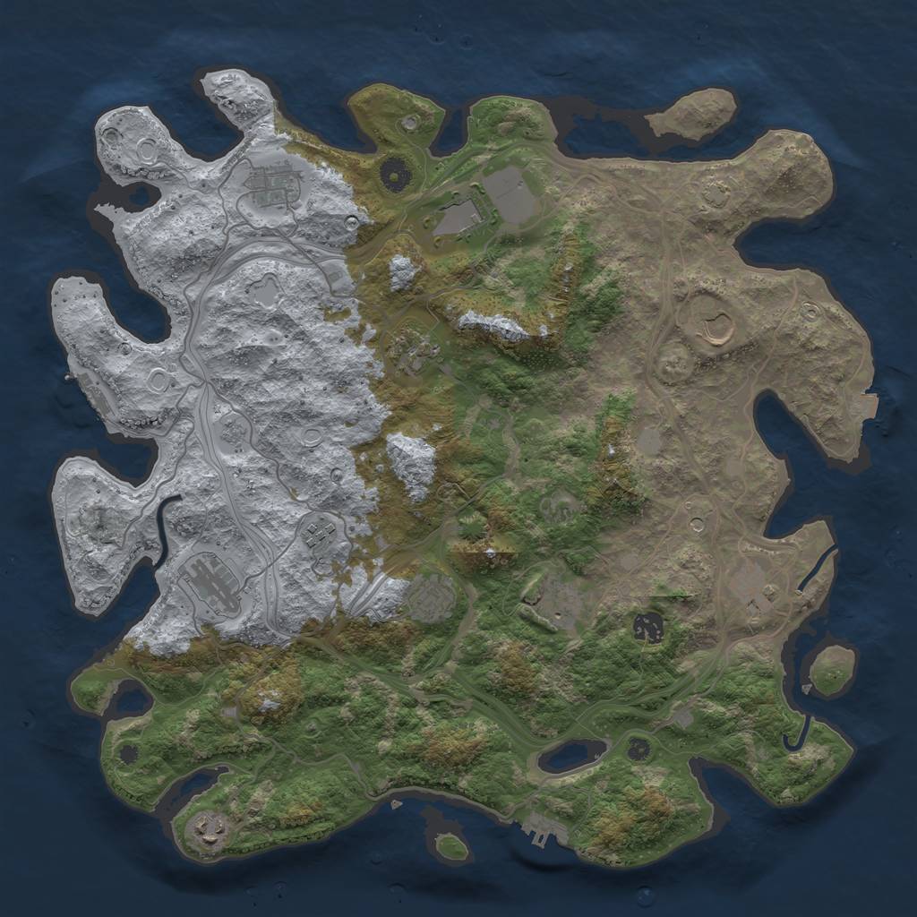 Rust Map: Procedural Map, Size: 4250, Seed: 882596, 19 Monuments