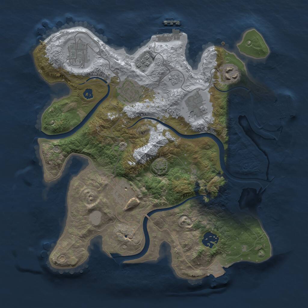 Rust Map: Procedural Map, Size: 3000, Seed: 1623416, 12 Monuments