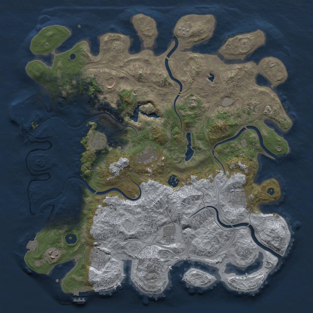 Rust Map: Procedural Map, Size: 4250, Seed: 1128202314, 16 Monuments