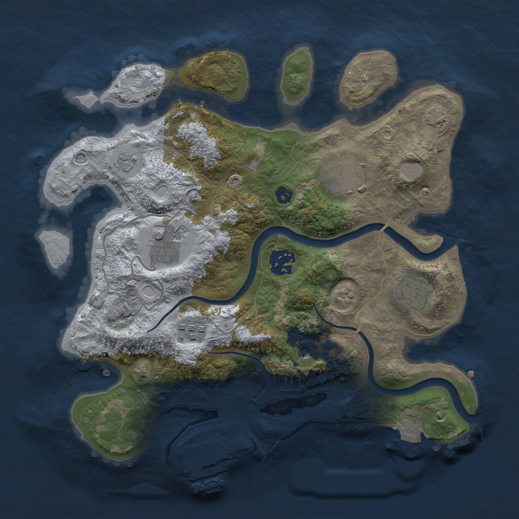 Rust Map: Procedural Map, Size: 3000, Seed: 10363, 10 Monuments