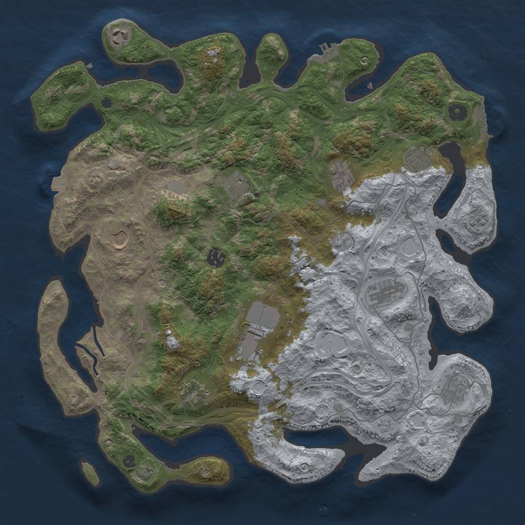 Rust Map: Procedural Map, Size: 4250, Seed: 319025584, 19 Monuments