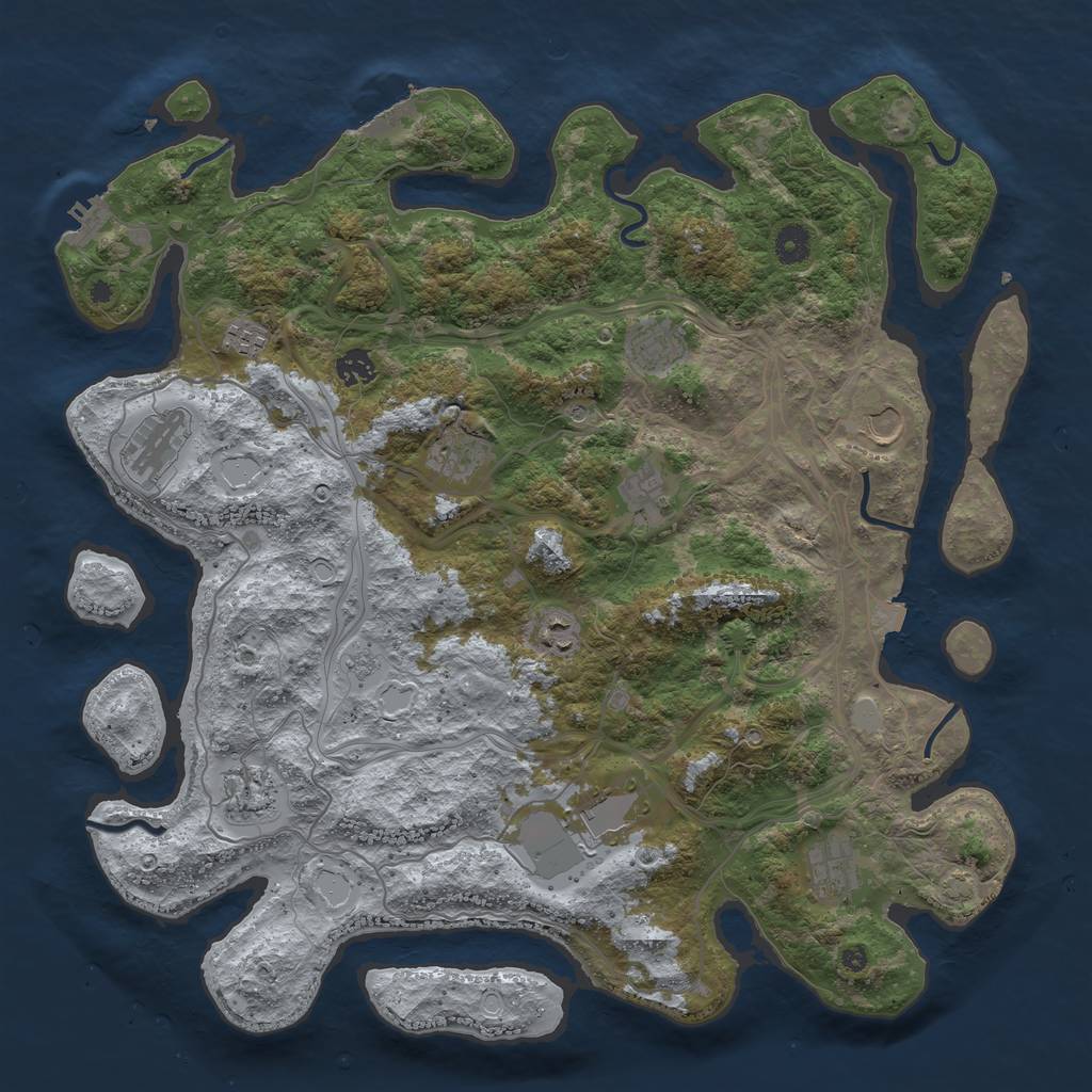 Rust Map: Procedural Map, Size: 4300, Seed: 35633285, 19 Monuments