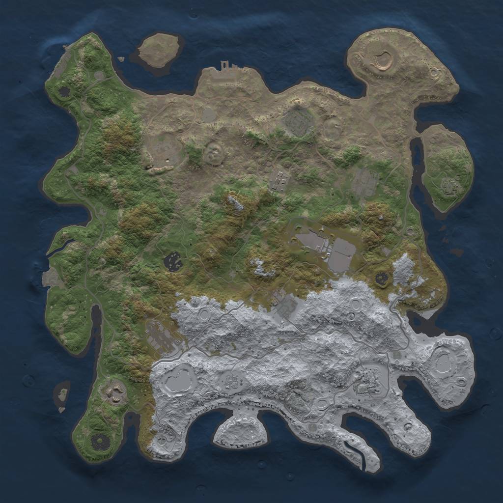 Rust Map: Procedural Map, Size: 4000, Seed: 15858, 19 Monuments