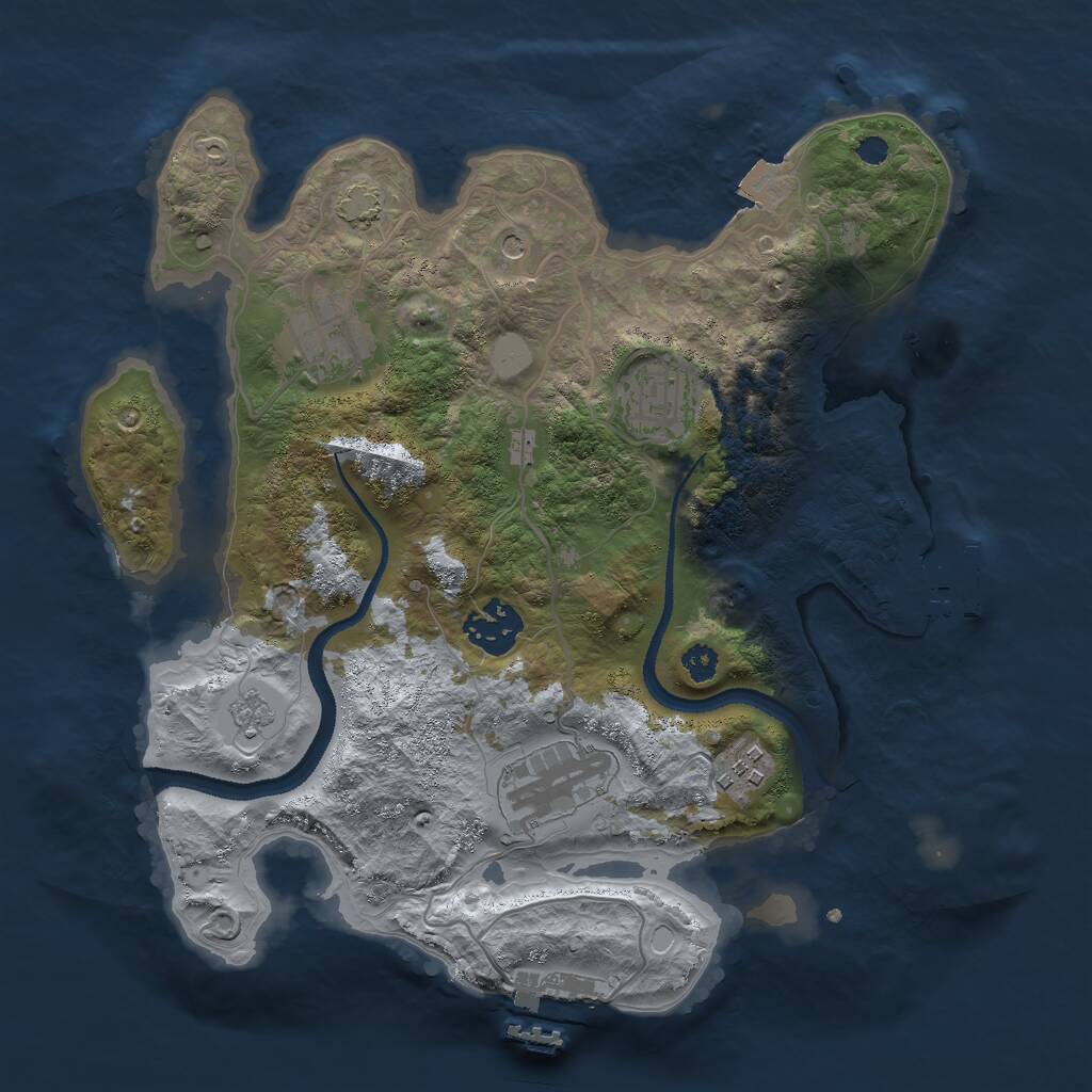 Rust Map: Procedural Map, Size: 3000, Seed: 573243603, 11 Monuments
