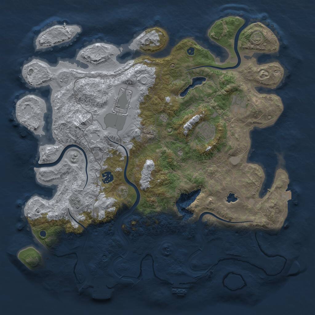 Rust Map: Procedural Map, Size: 4000, Seed: 1186874138, 11 Monuments