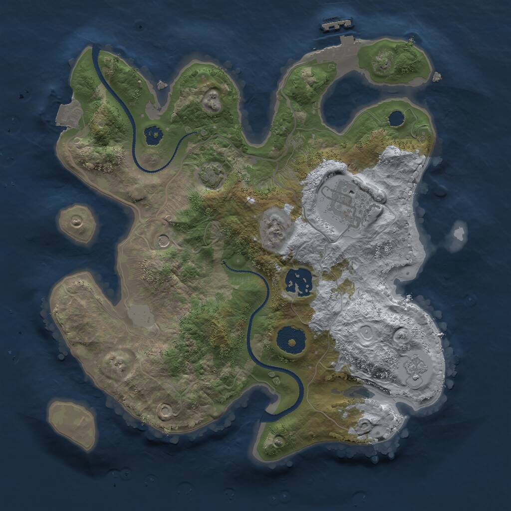 Rust Map: Procedural Map, Size: 2700, Seed: 3569108, 7 Monuments