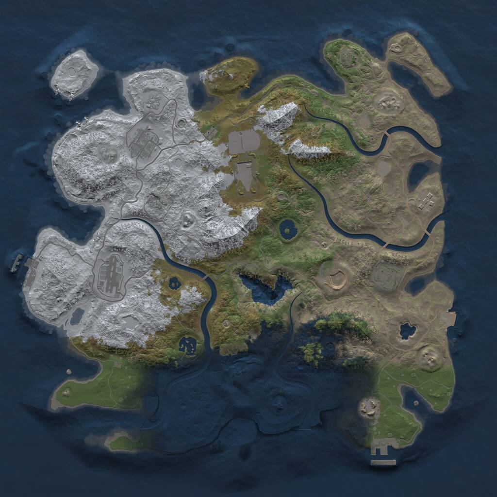 Rust Map: Procedural Map, Size: 4000, Seed: 81320823, 14 Monuments
