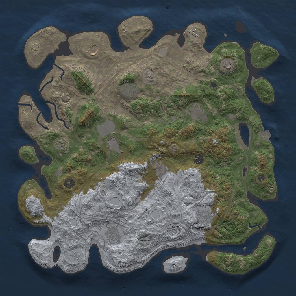 Rust Map: Procedural Map, Size: 4250, Seed: 63543582, 17 Monuments