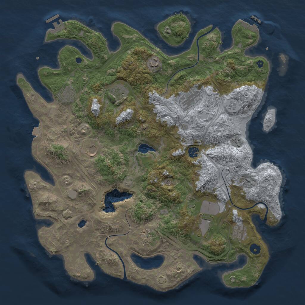 Rust Map: Procedural Map, Size: 4250, Seed: 76081563, 16 Monuments