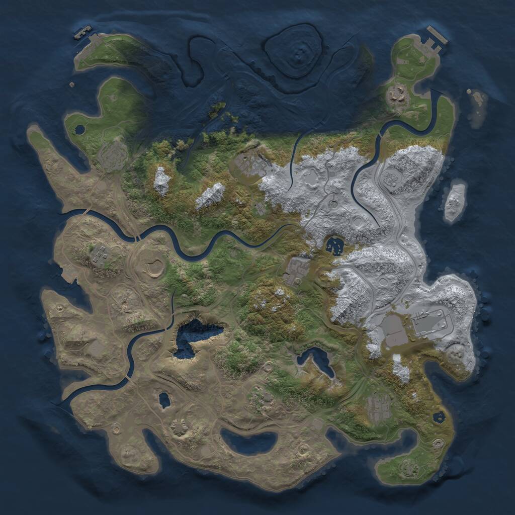 Rust Map: Procedural Map, Size: 4250, Seed: 76081563, 16 Monuments