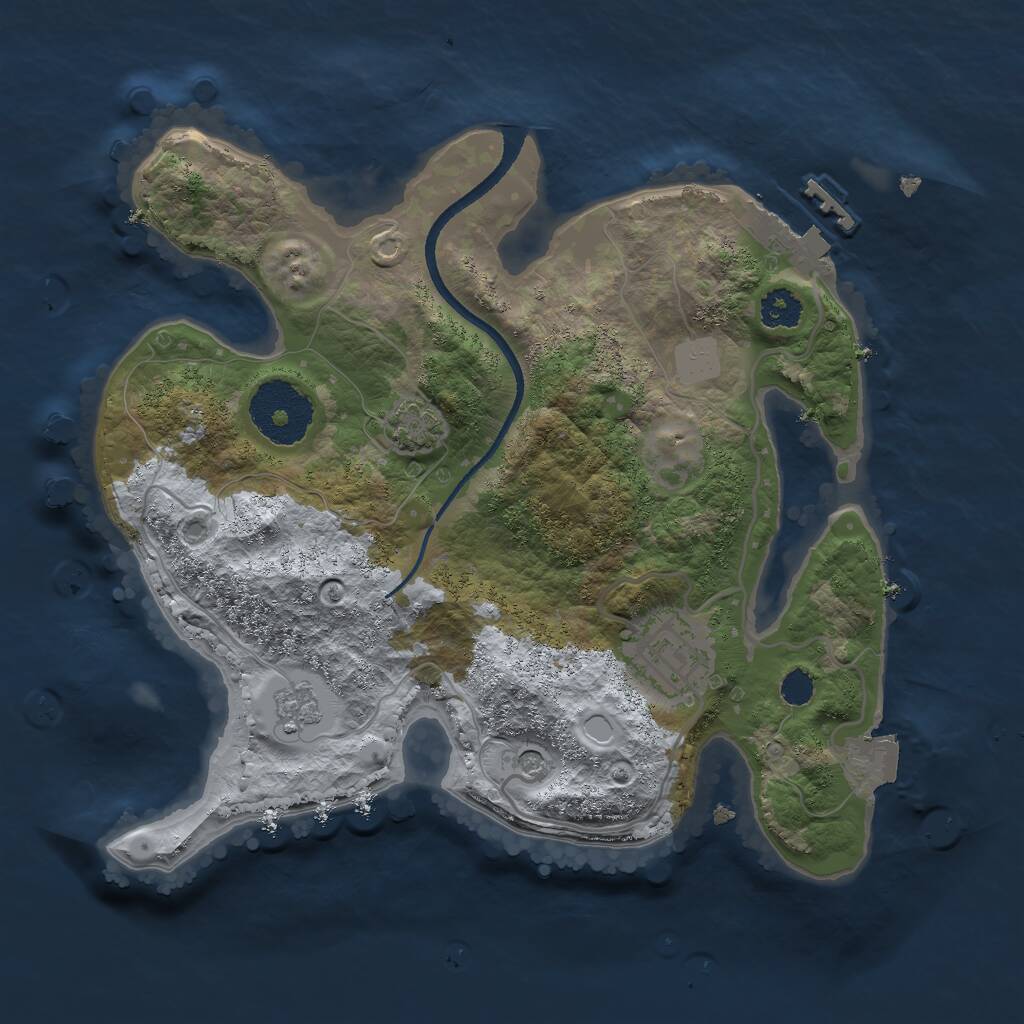 Rust Map: Procedural Map, Size: 2500, Seed: 1492057813, 6 Monuments