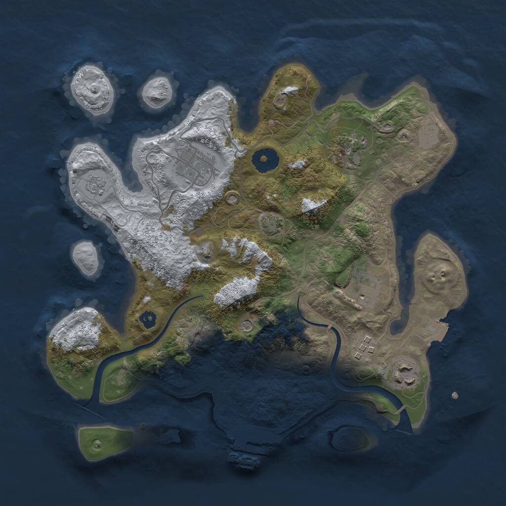 Rust Map: Procedural Map, Size: 3000, Seed: 95351, 10 Monuments