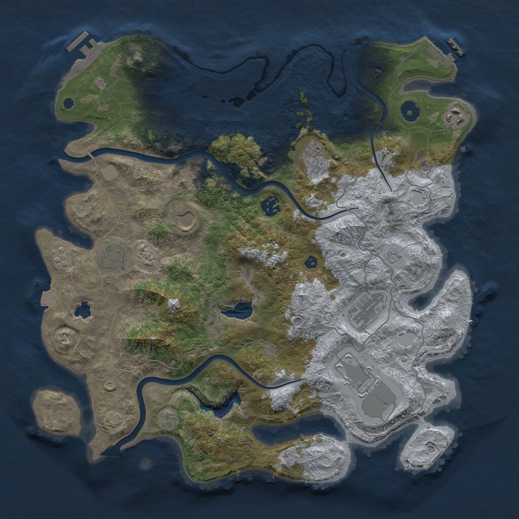 Rust Map: Procedural Map, Size: 4000, Seed: 1507987418, 14 Monuments