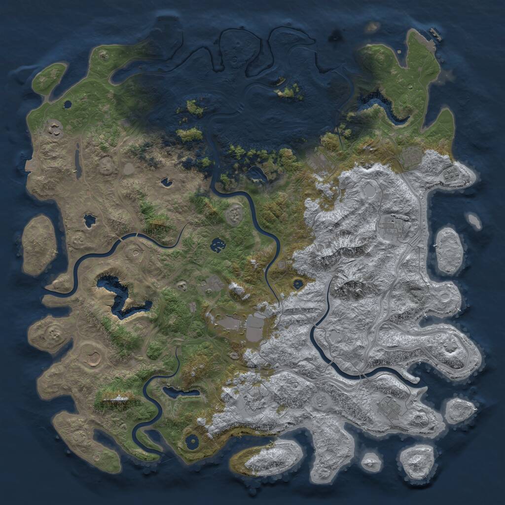 Rust Map: Procedural Map, Size: 5250, Seed: 950703, 17 Monuments