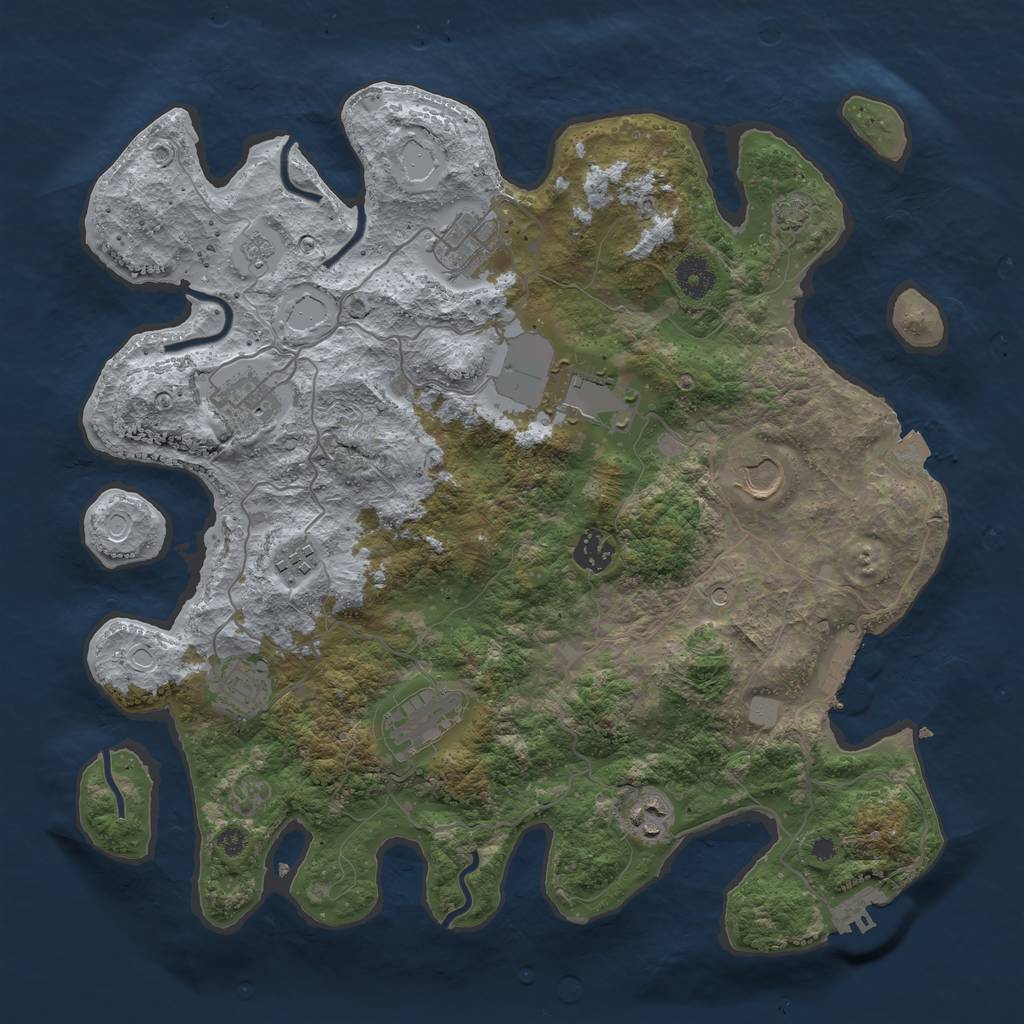 Rust Map: Procedural Map, Size: 3800, Seed: 452, 17 Monuments