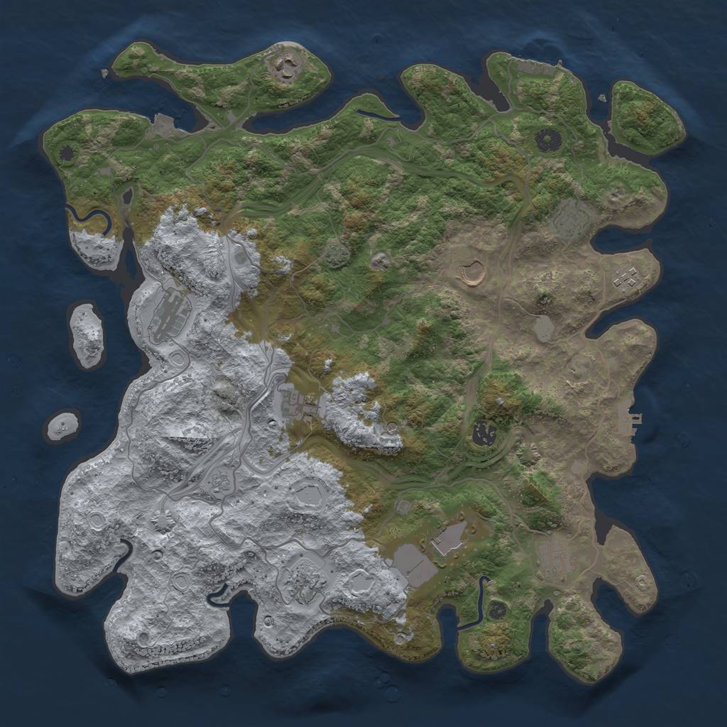 Rust Map: Procedural Map, Size: 4300, Seed: 62012190, 18 Monuments