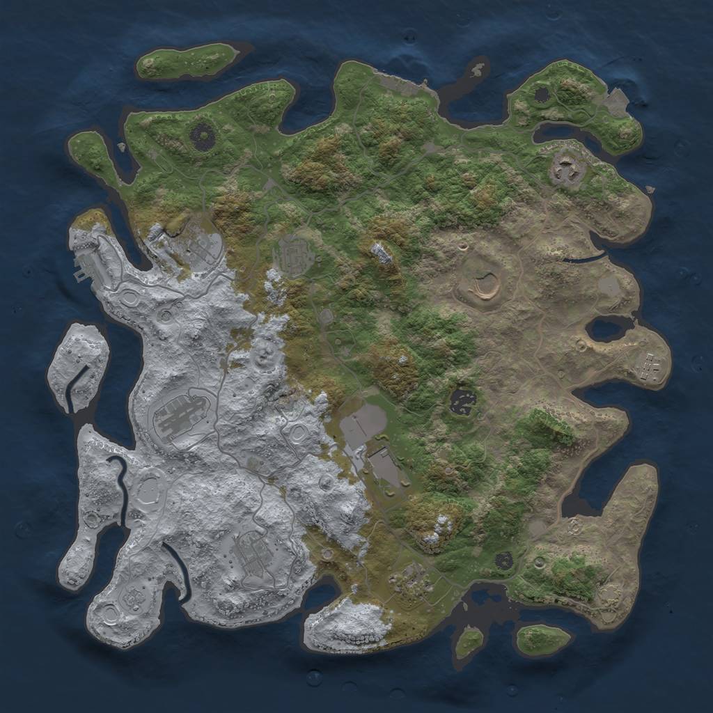 Rust Map: Procedural Map, Size: 4000, Seed: 540014864, 18 Monuments